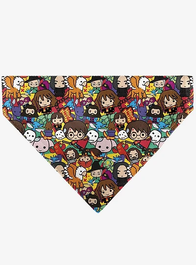 Harry Potter Chibi Charm Characters Stacked Slip On Collar Pet Bandana - Bandana Only