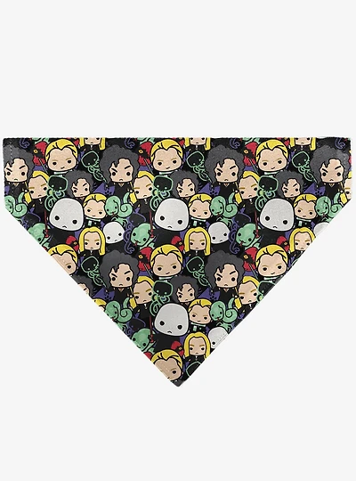 Harry Potter Chibi Charm Dark Arts Characters Stacked Slip On Collar Pet Bandana - Bandana Only