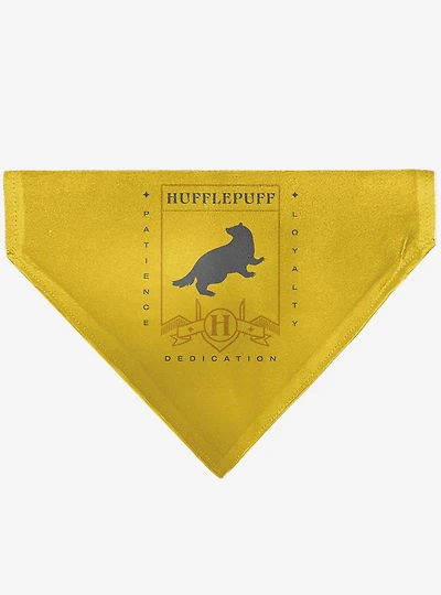 Harry Potter Hufflepuff Traits Banner and Icons Slip On Collar Pet Bandana - Bandana Only