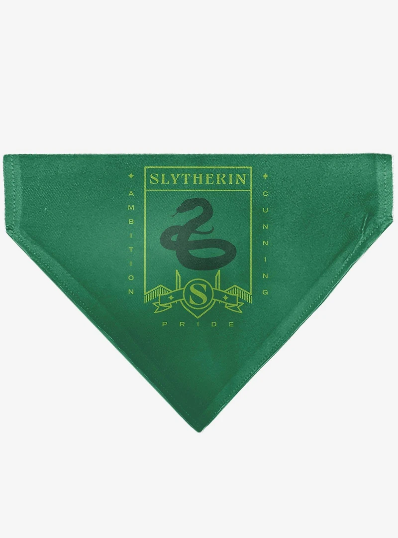 Harry Potter Slytherin Traits Banner and Icons Slip On Collar Pet Bandana - Bandana Only