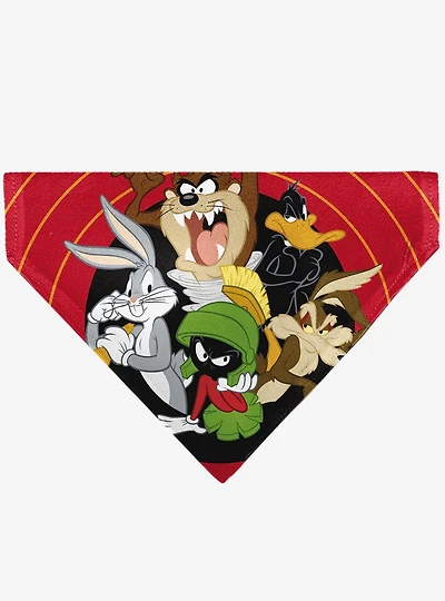 Looney Tunes Five Character Target Close Up Pose Slip On Collar Pet Bandana - Bandana Only