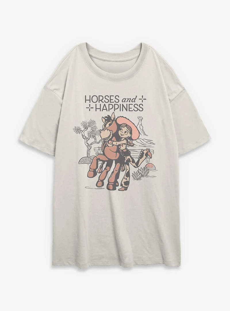Disney Pixar Toy Story 5 Horses And Happiness Womens Oversized T-Shirt