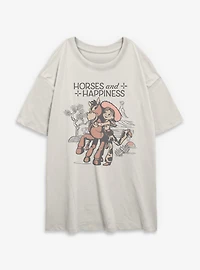 Disney Pixar Toy Story 5 Horses And Happiness Womens Oversized T-Shirt