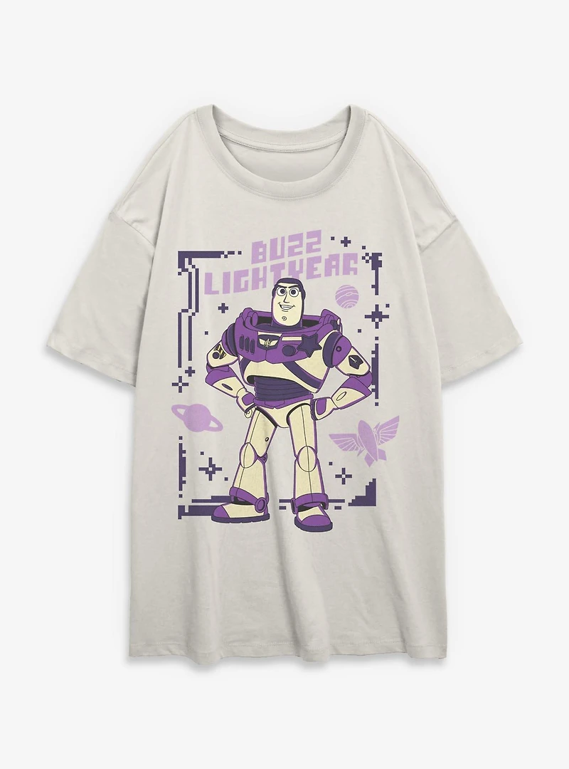 Disney Pixar Toy Story 5 Buzz Lightyear Pose Womens Oversized T-Shirt