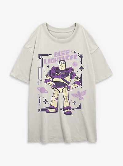 Disney Pixar Toy Story 5 Buzz Lightyear Pose Womens Oversized T-Shirt