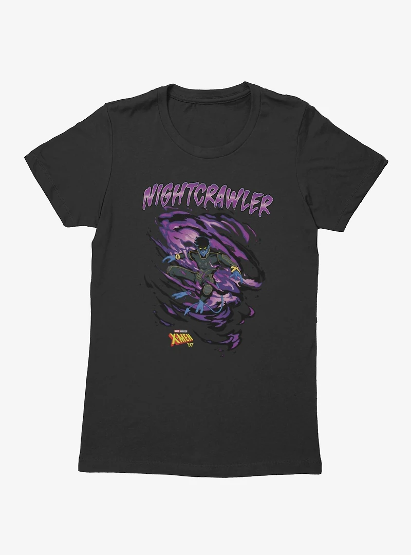 Marvel X-Men 97 Nightcrawler Portal Swirl Womens T-Shirt