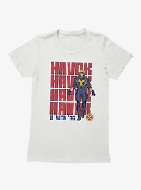 Marvel X-Men 97 Havok Text Stack Womens T-Shirt