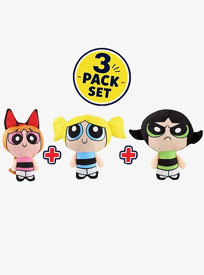 The Powerpuff Girls Characters Blossom Bubbles Dog Toy Squeaky Plush 3-Piece Set