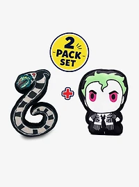 Beetlejuice Characters Chibi Beetlejuice Sandworm Dog Toy Squeaky Plush 2-Piece Set