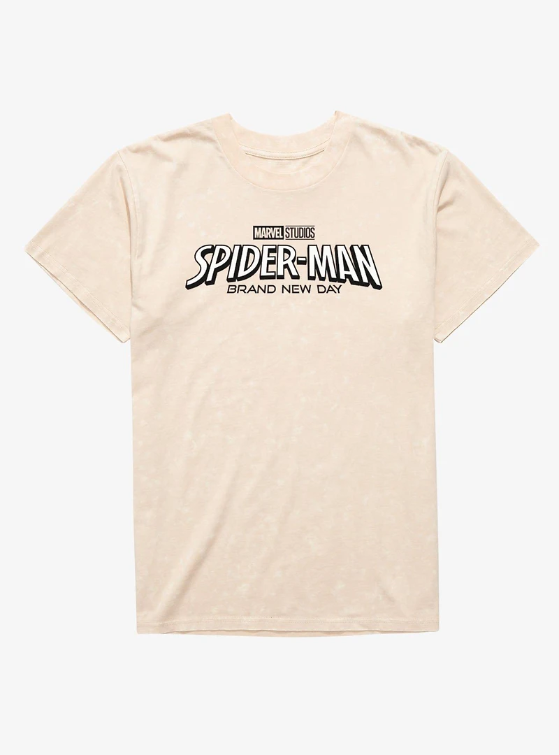 Marvel Spider-Man Brand New Day Movie Logo Mineral Wash T-Shirt