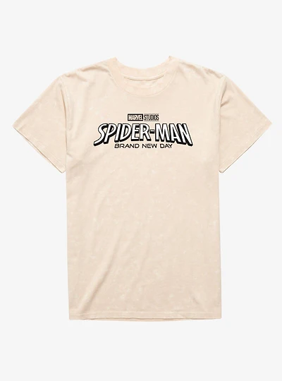 Marvel Spider-Man Brand New Day Movie Logo Mineral Wash T-Shirt