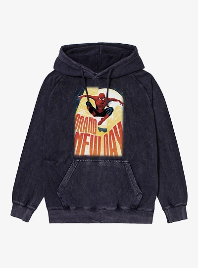 Marvel Spider-Man Brand New Day Building Leap Vintage Mineral Washed Hoodie
