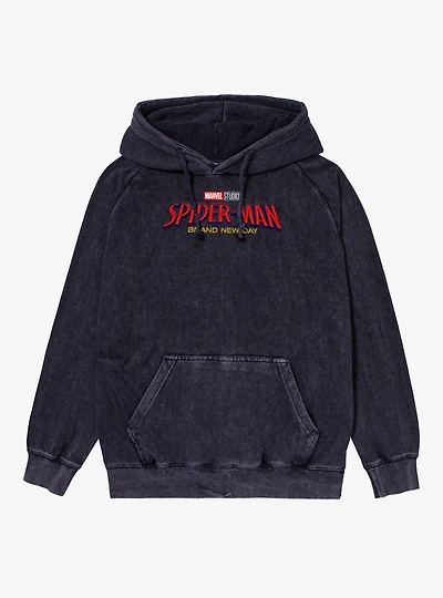 Marvel Spider-Man Brand New Day Full Color Logo Vintage Mineral Washed Hoodie
