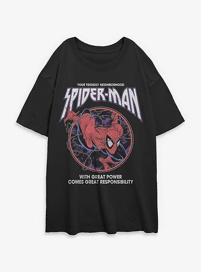 Marvel Venom Great Power Responsibility Womens Oversized T-Shirt Box Lunch Exclusives