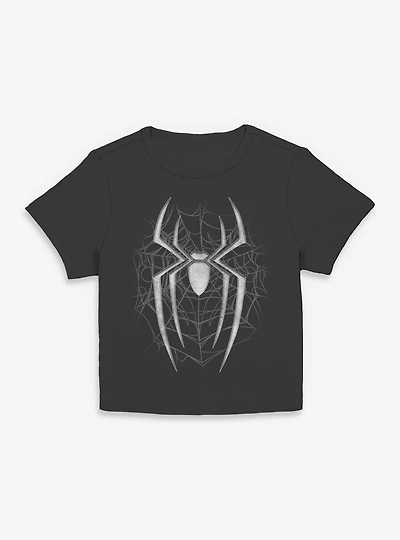 Marvel Spider-Man: Brand New Day  Dark Spiderweb Womens Baby Tee Box Lunch Exclusives