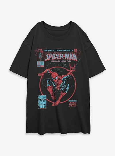 Marvel Spider-Man: Brand New Day  Comic Womens Oversized T-Shirt Box Lunch Exclusives