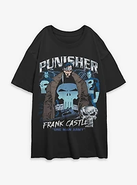 Marvel Punisher  Punishing Chrome Womens Oversized T-Shirt Box Lunch Exclusives