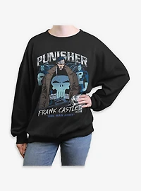 Marvel Punisher  Punishing Chrome Womens Oversized Sweatshirt Box Lunch Exclusives