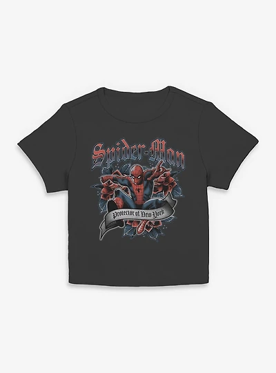 Marvel Venom Spider Man Tattoo Womens Baby Tee Box Lunch Exclusives