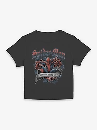 Marvel Venom  Spider Man Tattoo Womens Baby Tee Box Lunch Exclusives