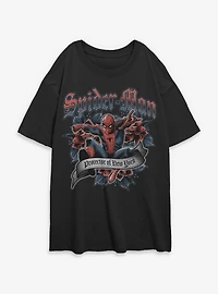 Marvel Venom  Spider Man Tattoo Womens Oversized T-Shirt Box Lunch Exclusives