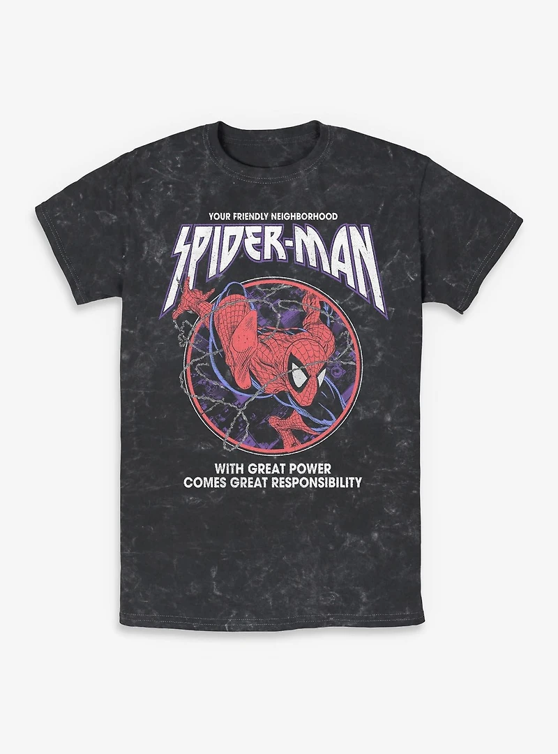 Marvel Venom Great Power Responsibility Mineral Wash T-Shirt Box Lunch Exclusives