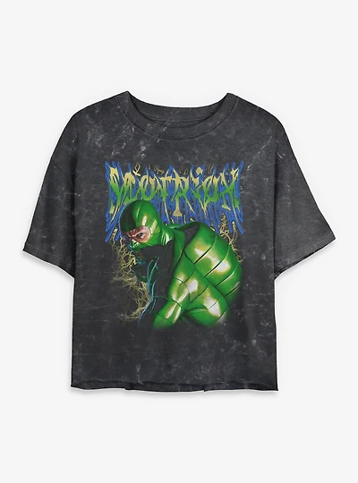 Marvel Venom  Scorpion Lightning Mineral Wash Womens Crop T-Shirt Box Lunch Exclusives