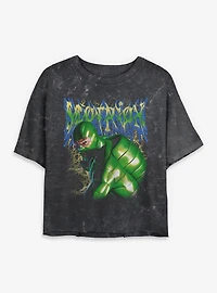Marvel Venom  Scorpion Lightning Mineral Wash Womens Crop T-Shirt Box Lunch Exclusives
