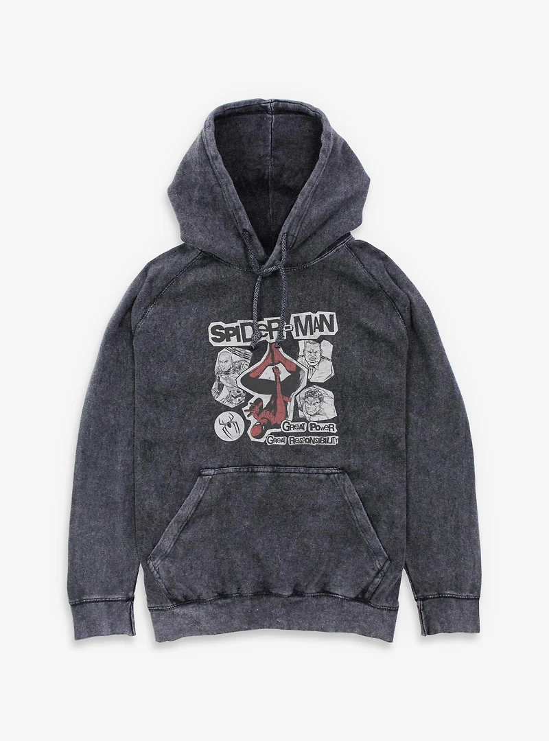 Marvel Spider-Man: Brand New Day Great Power Responsibility Mineral Wash Hoodie Box Lunch Exclusives