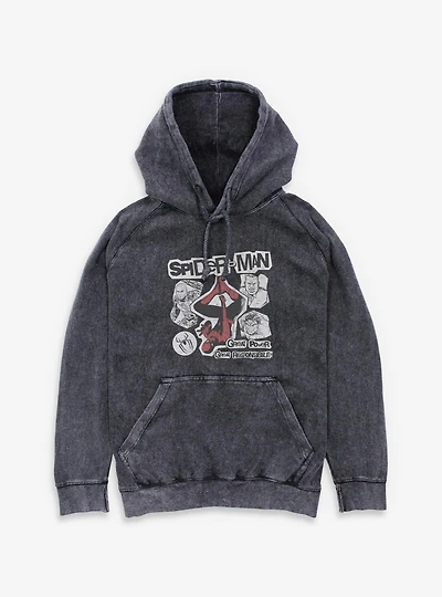 Marvel Spider-Man: Brand New Day Great Power Responsibility Mineral Wash Hoodie Box Lunch Exclusives