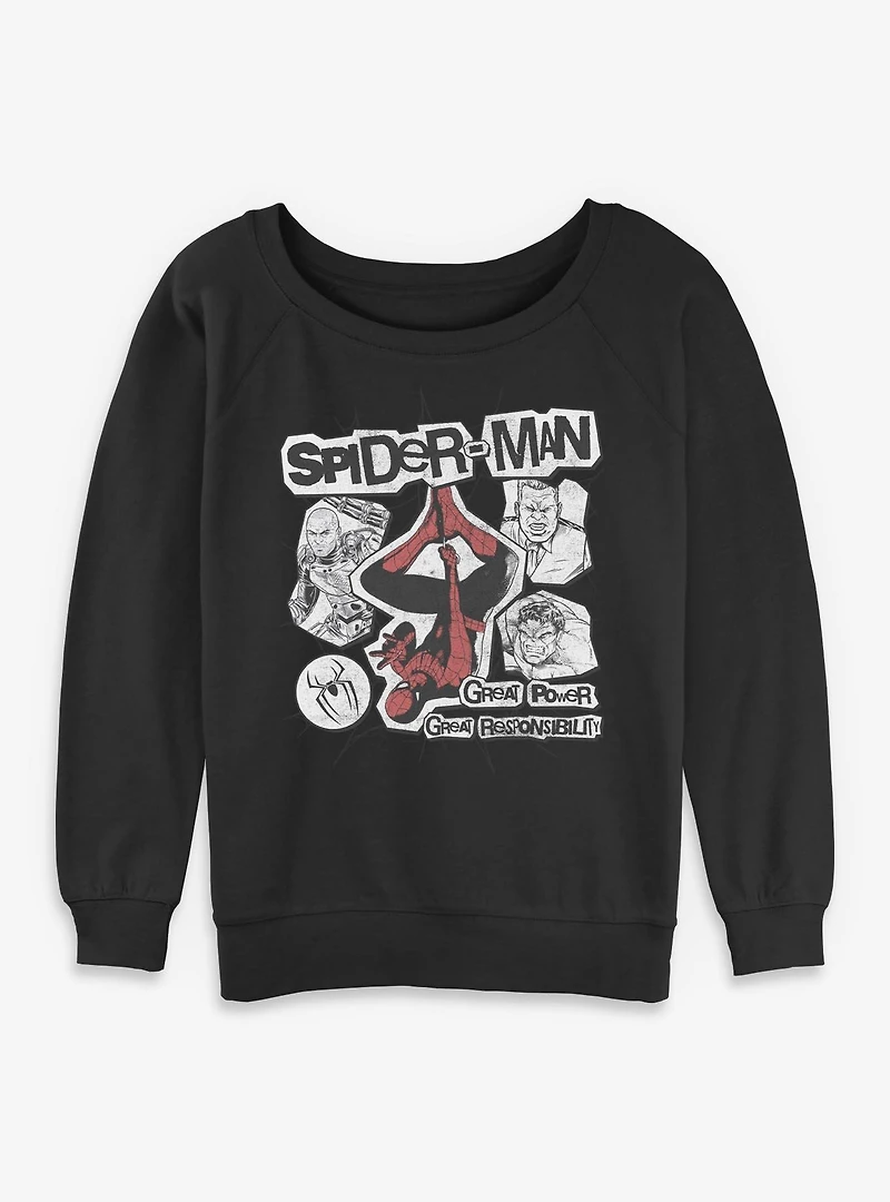 Marvel Spider-Man: Brand New Day Great Power Responsibility Womens Slouchy Sweatshirt Box Lunch Exclusives