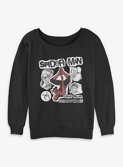 Marvel Spider-Man: Brand New Day Great Power Responsibility Womens Slouchy Sweatshirt Box Lunch Exclusives