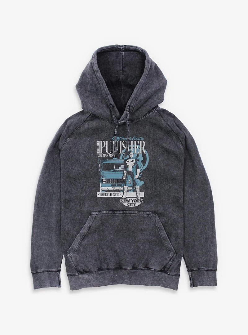 Marvel Punisher Van Delivery Mineral Wash Hoodie Box Lunch Exclusives