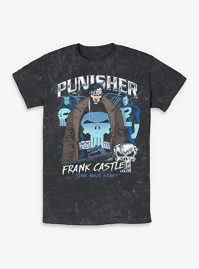 Marvel Punisher  Punishing Chrome Mineral Wash T-Shirt Box Lunch Exclusives
