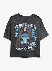 Marvel Punisher  Punishing Chrome Mineral Wash Womens Crop T-Shirt Box Lunch Exclusives