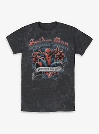 Marvel Venom  Spider Man Tattoo Mineral Wash T-Shirt Box Lunch Exclusives