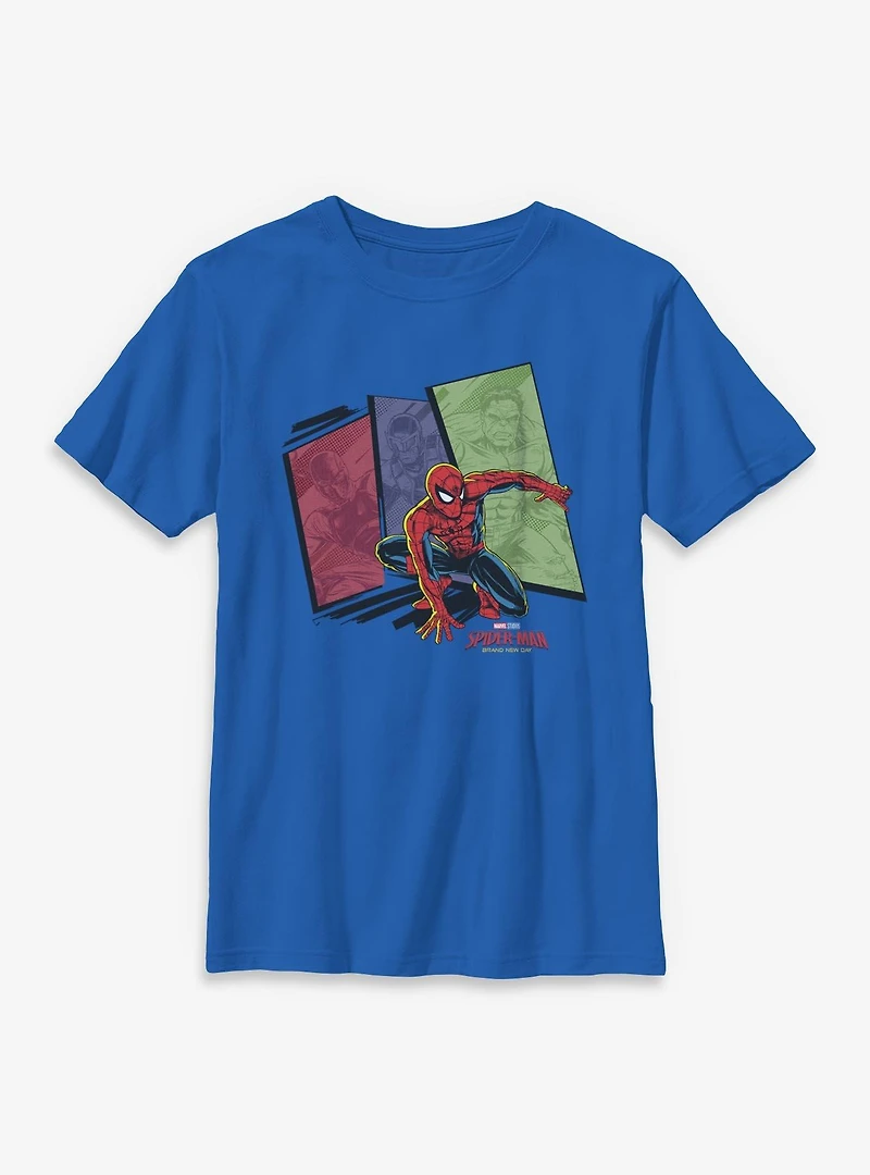 Marvel Spider-Man: Brand New Day Villians Panels Youth T-Shirt