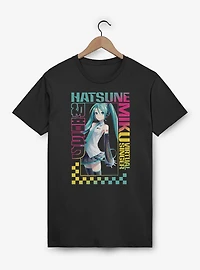 Hatsune Miku Checkered Frame Virtual Singer T-Shirt