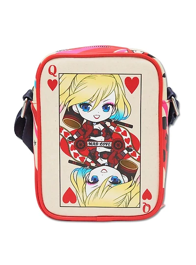 DC Comics Harley Quinn Chibi Queen of Hearts Card Crossbody Bag