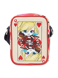 DC Comics Harley Quinn Chibi Queen of Hearts Card Crossbody Bag