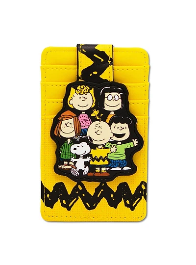 Peanuts Seven Character Group Pose ID Card Holder Wallet
