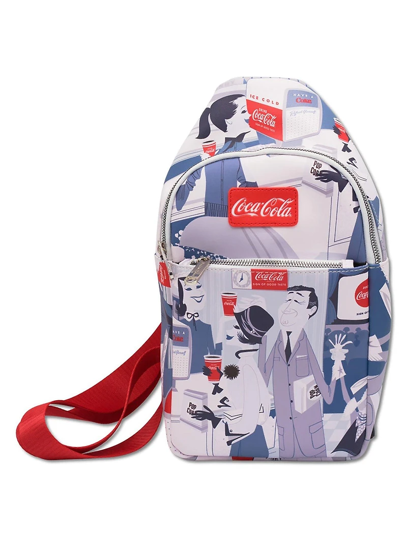 Coca-Cola Vintage Ad Scenes Crossbody Sling Bag