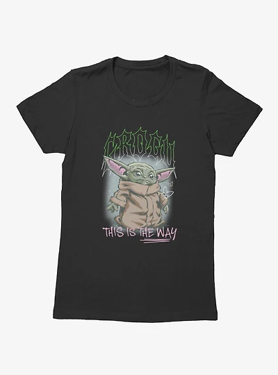 Star Wars The Mandalorian Grogu Spike Text Womens T-Shirt