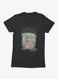 Star Wars The Mandalorian Grogu Spike Text Womens T-Shirt