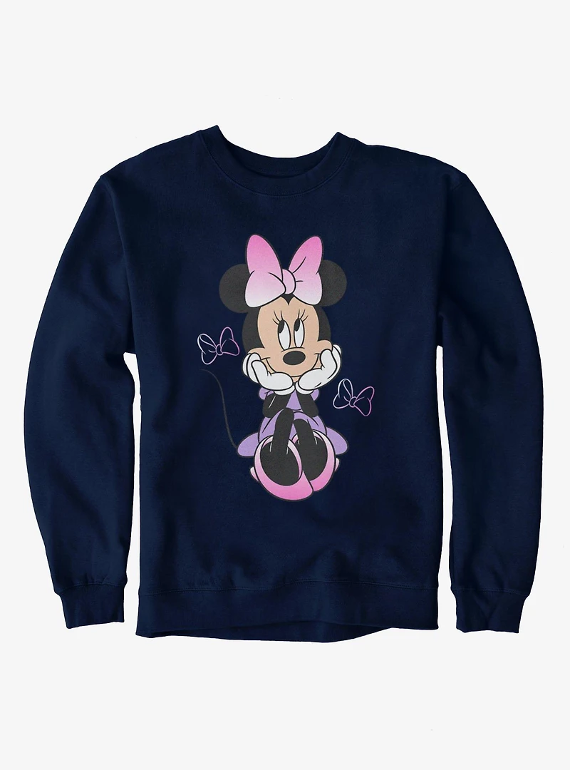 Disney Minnie Mouse Sitting Bow Gradients Sweatshirt