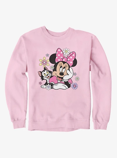 Disney Minnie Mouse Cat Flowers Sweatshirt