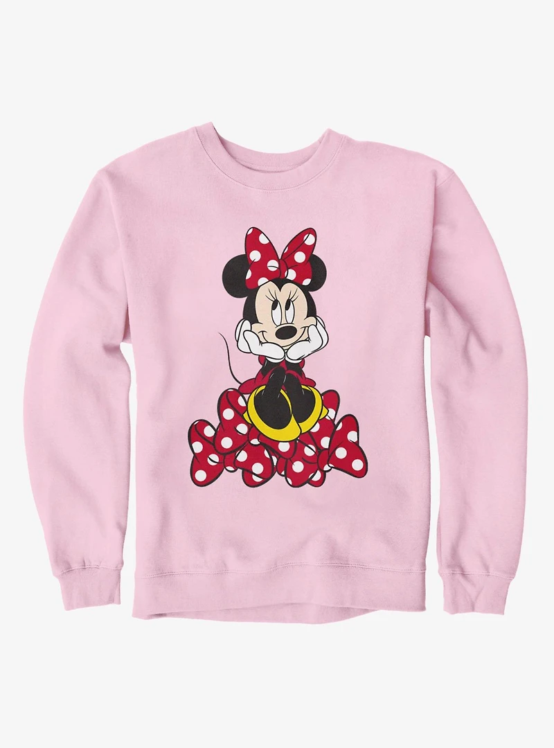 Disney Minnie Mouse Happy Pile Of Bows Sweatshirt