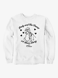 Disney Lady And The Tramp A Love Story Hearts Sweatshirt