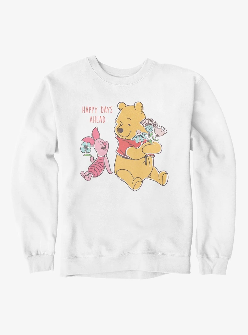 Disney Winnie The Pooh Happy Days Ahead With Piglet Flowers Sweatshirt