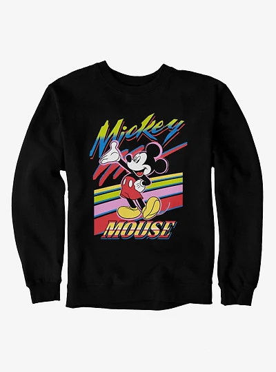 Disney Mickey Mouse Retro Paint Stripes Sweatshirt